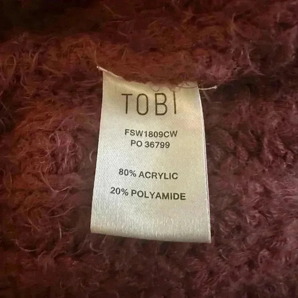 TOBI Thick Yarn Off The Shoulder Sweater In Brick Color Size Large EUC! - Picture 13 of 13
